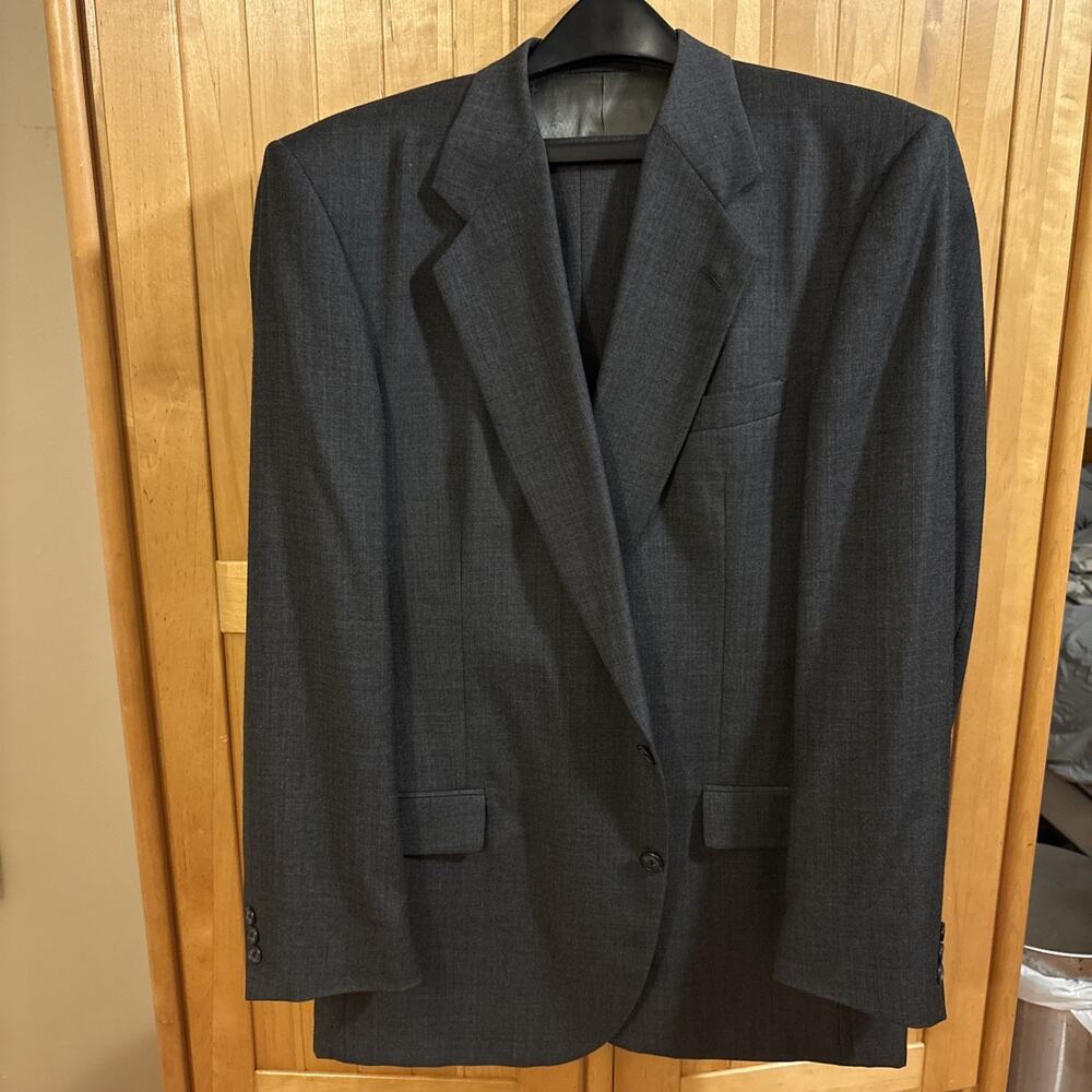 C&R Clothiers Vintage Gray Wool Suit Men's 44L 38 Union Made USA ACTWU